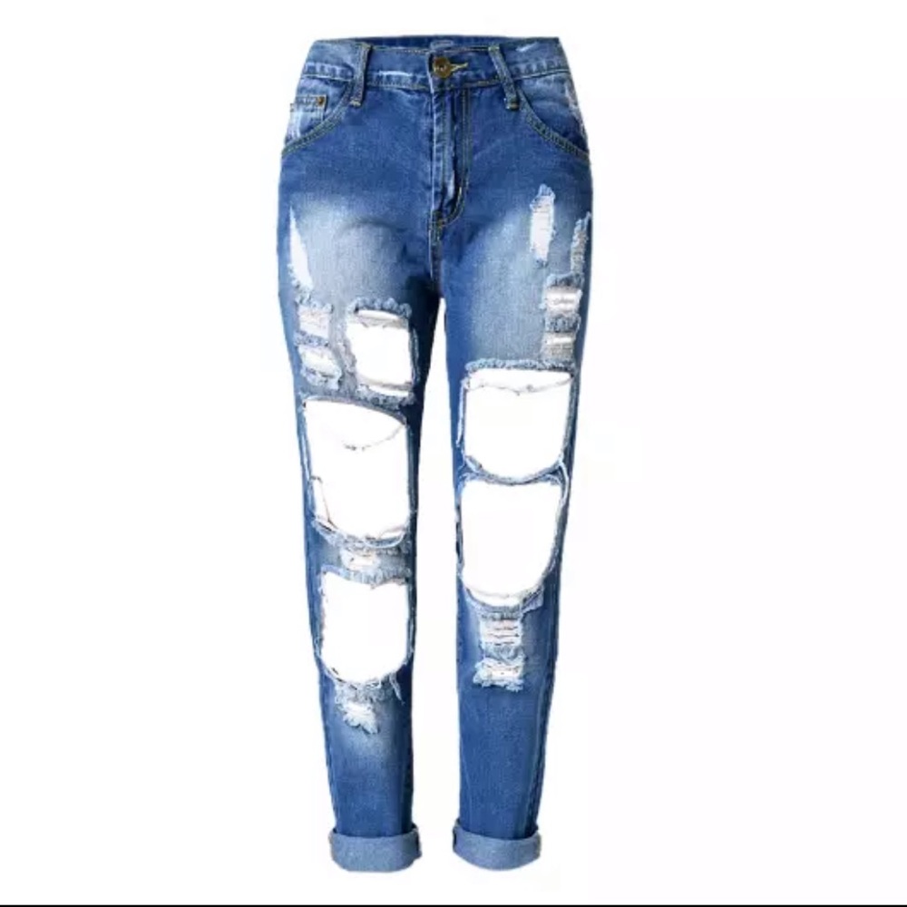 Distressed High Waist Jeans 👖